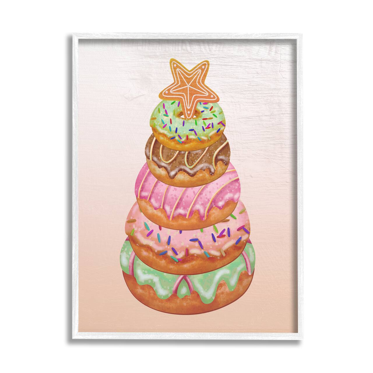 Stupell Industries Seasonal Sweets Stacked Donuts Framed Giclee Art